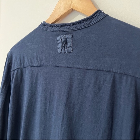 Hannes Roether Navy Blue Long Sleeve Button Up Top M ($270) - Picture 5 of 8
